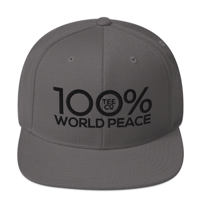 100% WORLD PEACE Snapback Hat - 100 Percent Tee Company