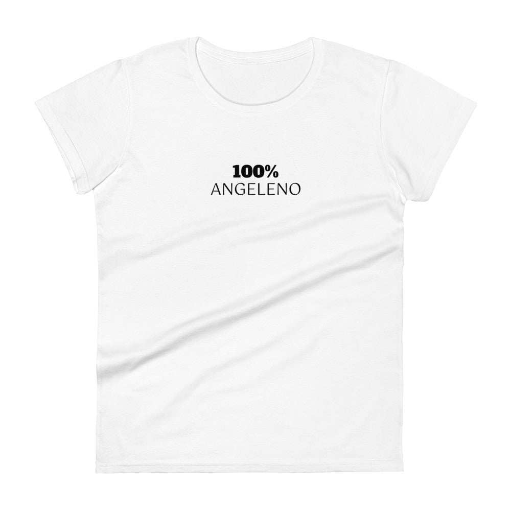 100% ANGELENO Women's Short Sleeve Tee - 100 Percent Tee Company